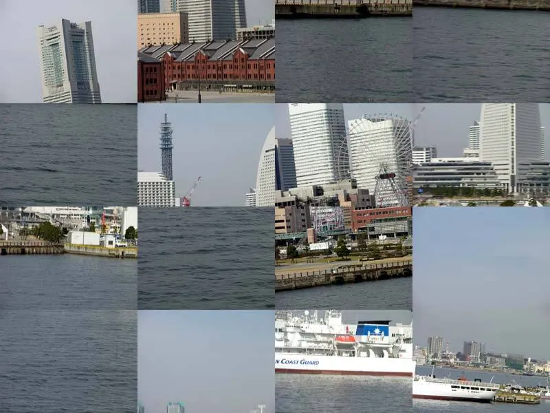 Discontinuous movement in chessboard-study of Yokohama harbour.