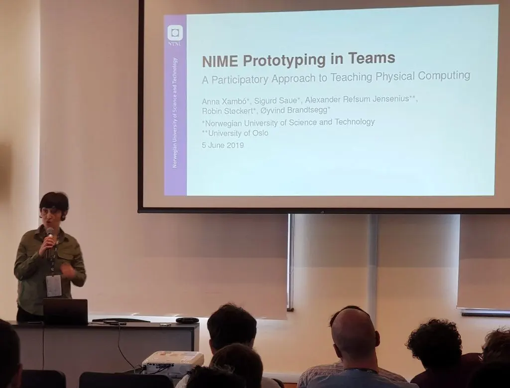Anna Xambó presents the paper &ldquo;NIME Prototyping in Teams: A Participatory Approach to Teaching Physical Computing&rdquo; at NIME 2019.